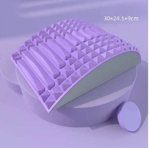 Lumbar device for physical stretching and massage relaxation of waist and back, yoga spine corrector for back opening pillow.
