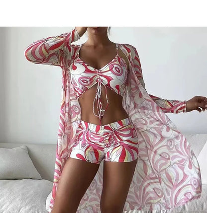 Color Print Swimsuits Bikini Sets Female Swimwear Sports Beach Wear Two-Piece Bathing Suit Girls Pool Women Swimming Suit