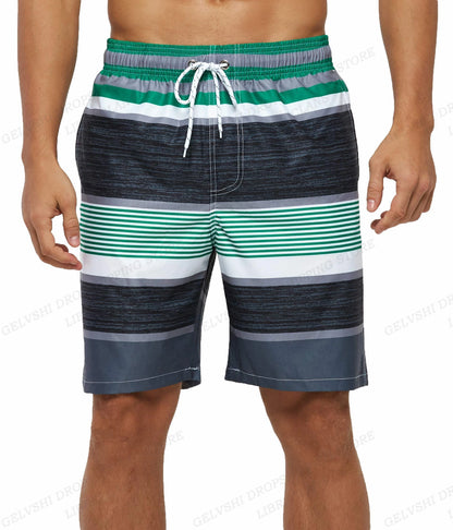 Men's Swimming Shorts Stripe 3d Surfing Board Short Kids Beach Shorts Men Swim Trunks Masculina Sports Fitness Pants Boy Briefs