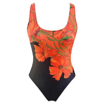 Print One Piece Swimsuits Closed Women Swimwear Push Up Swimming Wear Body Bathing Suits Beachwear Pool Bather
