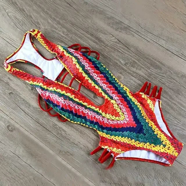 S - XXL Printed Women Swimwear One Piece Swimsuit Female High Cut Trikini Backless Monokini Bather Bathing Suit Swim Lady