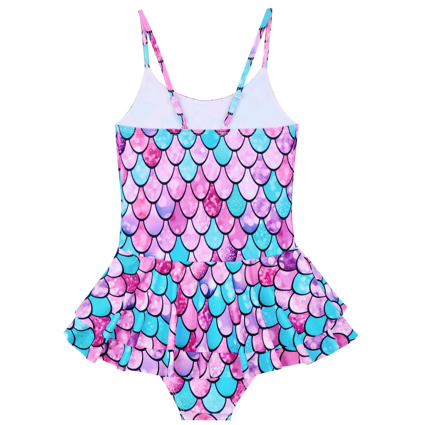 Kids Girls' One-Piece Mermaid Swimsuit Mermaid Scale Print Stretchy Polyester for Beach & Pool Girls Swimwear Summer Bathing Suit