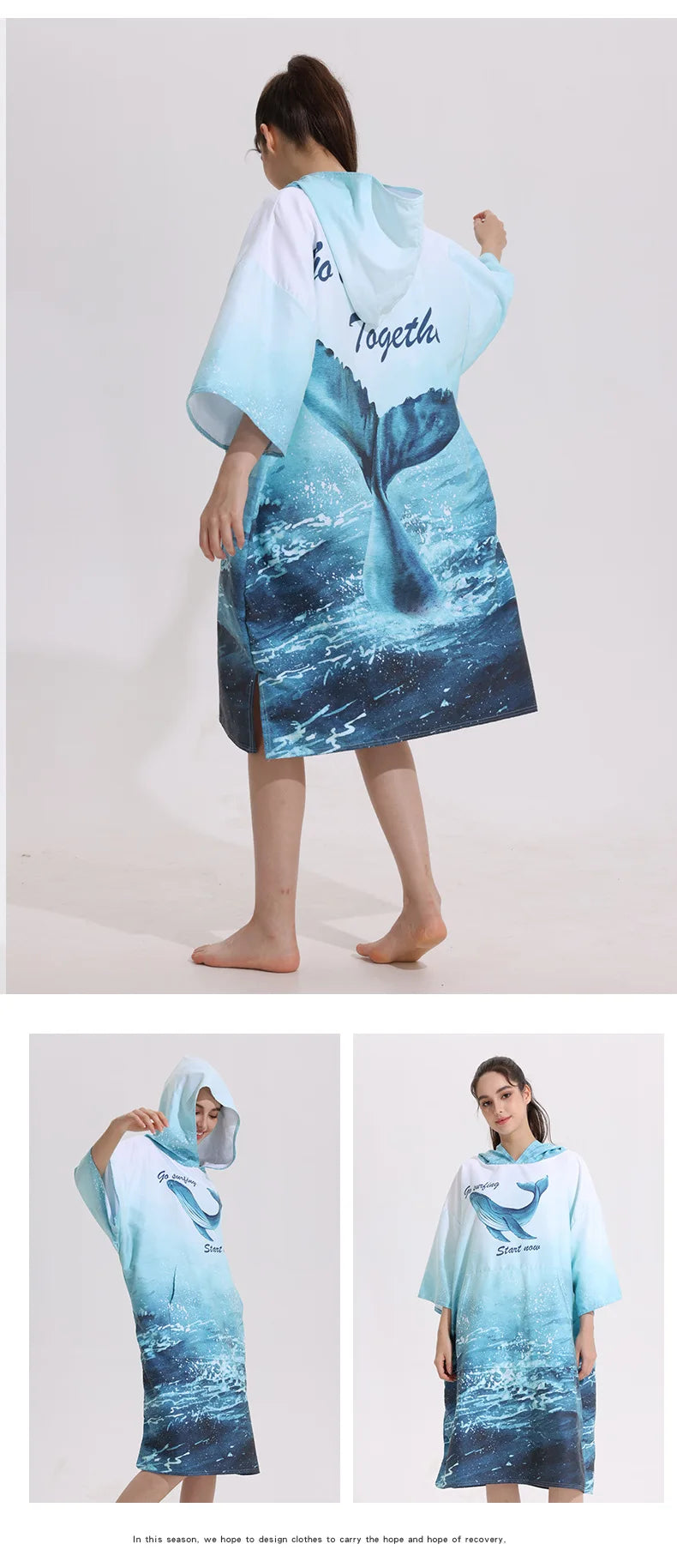 Poncho Towel Change Robe Poncho Quick-drying Hooded Bath Towel Swimming Robe Beach Swimming Surfing Towel Adult