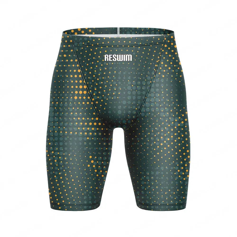 Summer Swimming Trunks Men's Professional Tights Swim Jammer Swimwear Outdoor Beach Printed Durable Training Surfing Swim Shorts