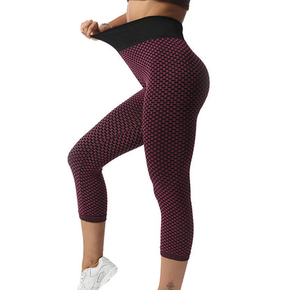 YSDNCHI Push Up Leggings Breathable Workout Capris Sport Leggins Seamless High Waist Mid-Calf Women Gym Fitness Yoga Clothing