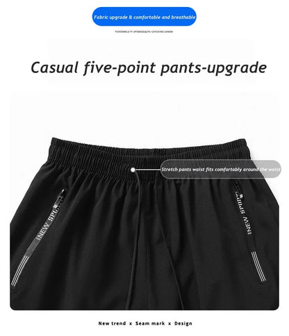 Ice Silk Plus Size Shorts Men Summer Running Shorts Quick-drying Casual Pants Loose Fit Sports Fitness Workout Shorts