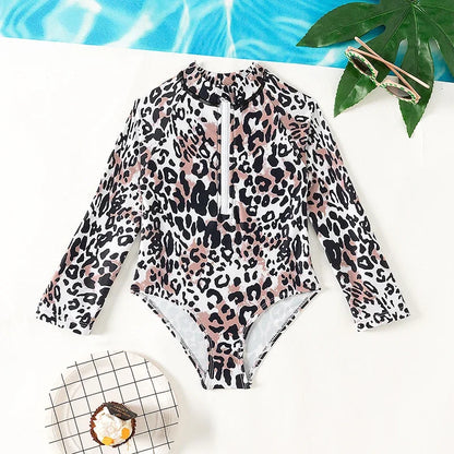 Swimsuits For Girls 2 Pieces Swim Suits Hot Springs Bathing Suit Sunblock Long Sleeve Shirt Girl Beachwear Kids Swimsuits 3-8Y