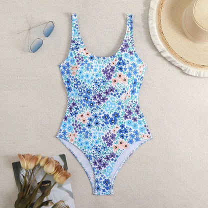 Swimwear Women One-Piece Swimsuit Woman Bodysuit Floral Print Swimming Suit Beach Wear Bathing Suit Monokini
