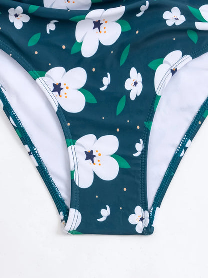 Floral Swimsuit Women One Piece Vintage Design Swimwear Female Backless Beachwear Bathers Bathing Swimming Swim Suit