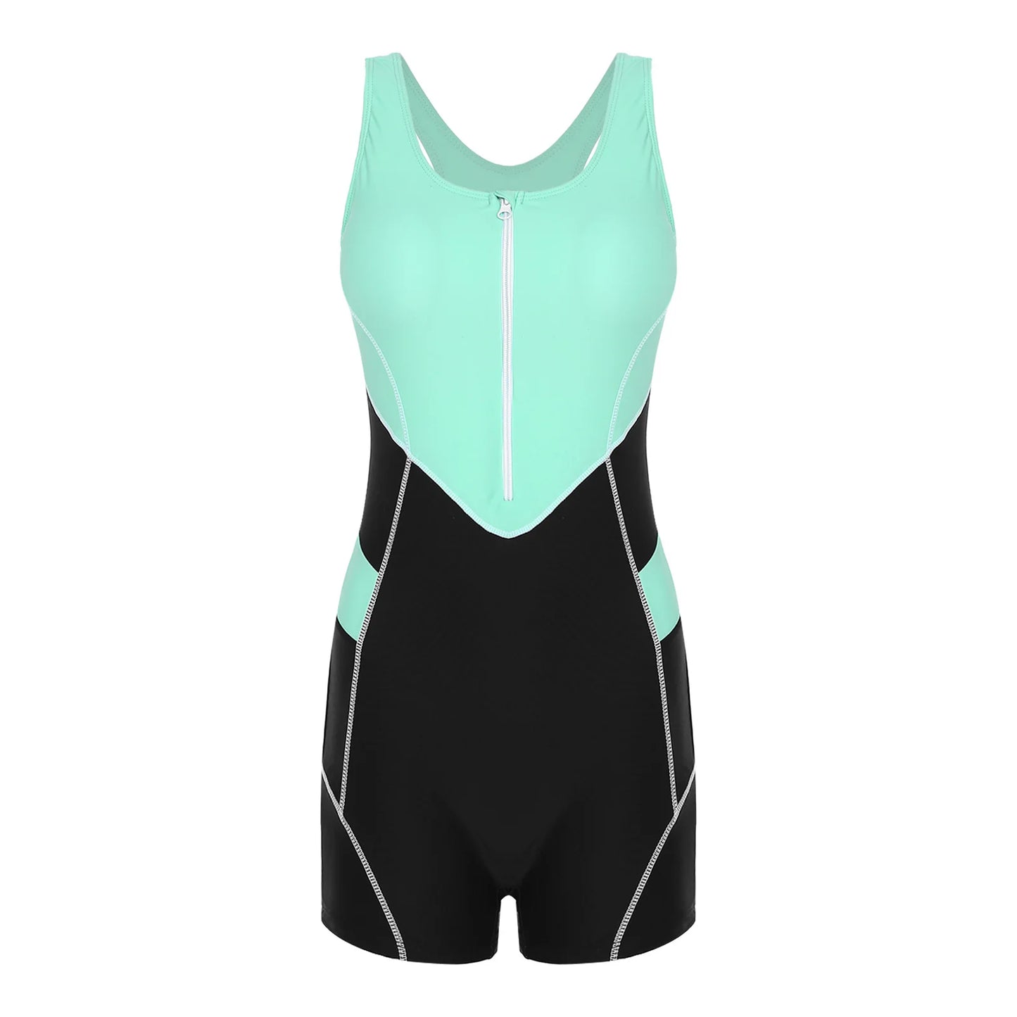 Womens Swim Leotard One-Piece Swimsuit Sleeveless Cutout Back Jumpsuit Swimwear Beachwear Bathing Suit with Removable Chest Pads