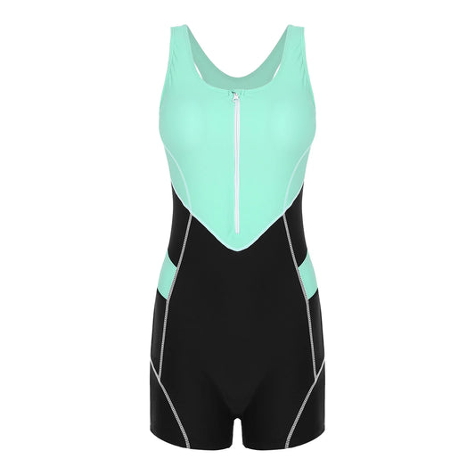 Womens Swim Leotard One-Piece Swimsuit Sleeveless Cutout Back Jumpsuit Swimwear Beachwear Bathing Suit with Removable Chest Pads