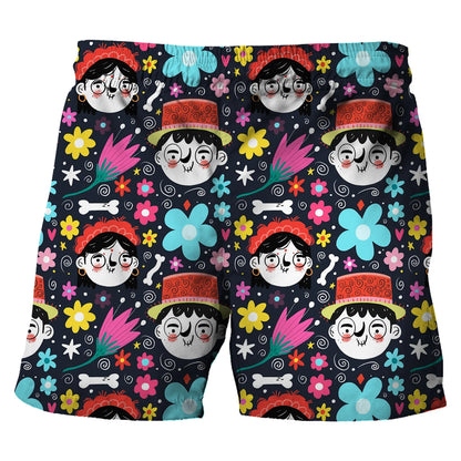 Children's Cartoon Beach Short Pants Summer Boys' Swimming Trunks Casual Funny Emojis Graphic Shorts Kids' Daily Loose Wear