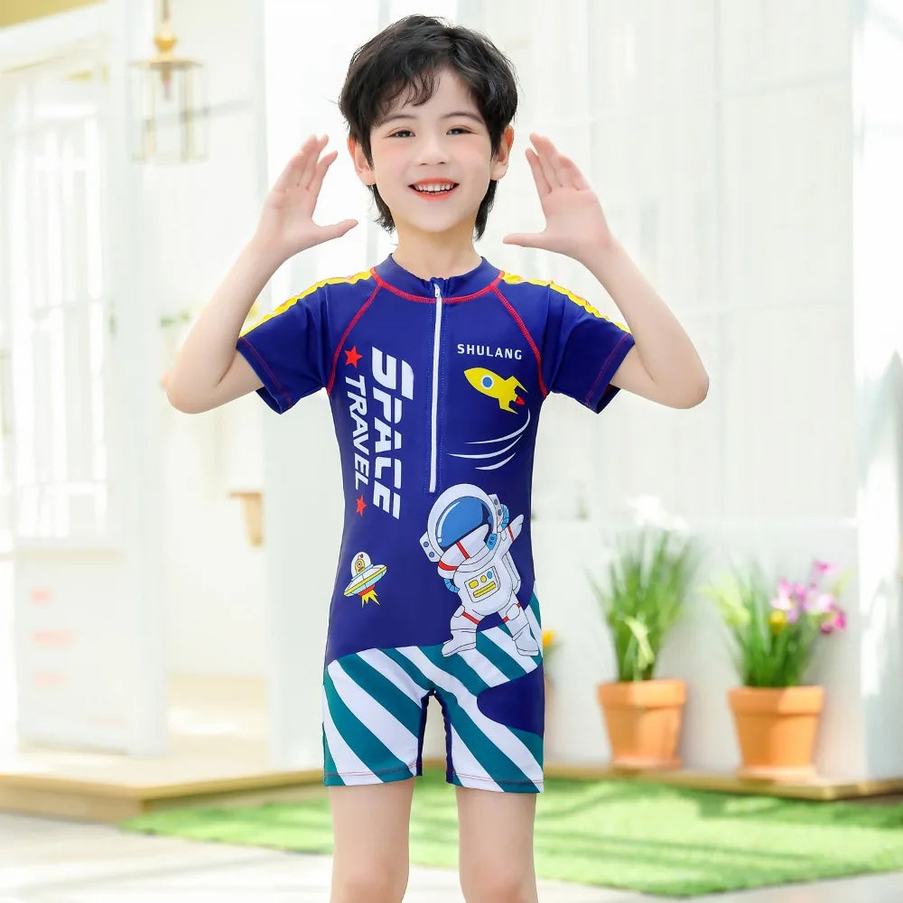 UV Baby Girl Swimsuit One Piece Swimming Jumpsuit Unicorn Bathing Suit SPF 50 Short Sleeve Kids Swimwear for Girls 2-12 Years