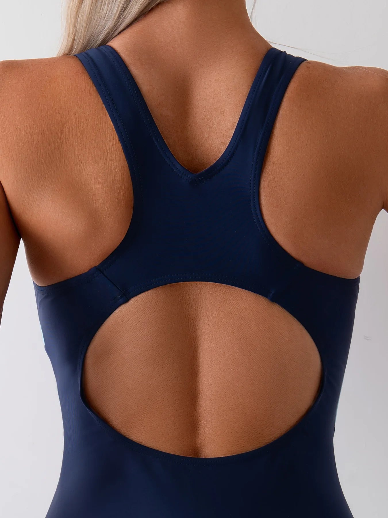 Pink Patchwork Strapped Swimwear Women Push Up One Piece Swimsuit Monokini Backless Hollow Beach Bathing Suit