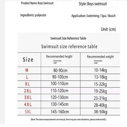 Summer Set Cartoon Print Kids Boys Swimwear Children's Swimsuit  Surfing Suit Swimming Clothes For Boy Beachwear with Hat