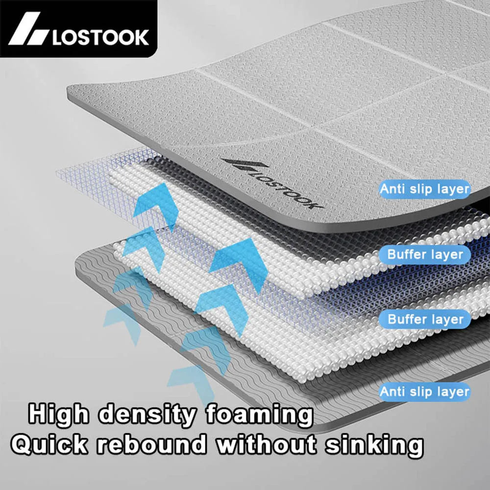 Foldable Yoga Mat Eco Friendly TPE Lightweight Double Sided Non-Slip Mat For Pilates Exercise Home Workouts