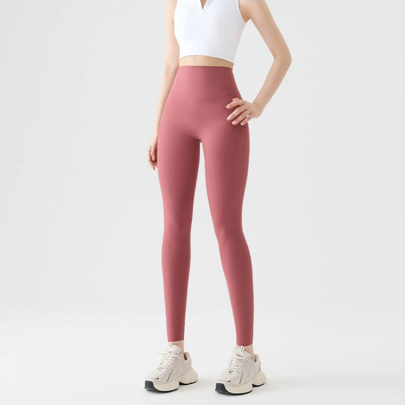 BIVIGAOS Spring Summer High Waist Thin Seamless Sharkskin Leggings Women Micro Pressure Breathable Tight Sport Yoga Legging