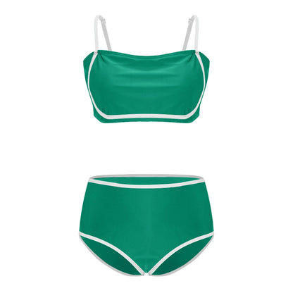 High Waist Bikinis Sporty Swimsuit Women Strappy Swimwear Female Solid Bathers Bathing Swimming Swim Suit Beachwear XXL