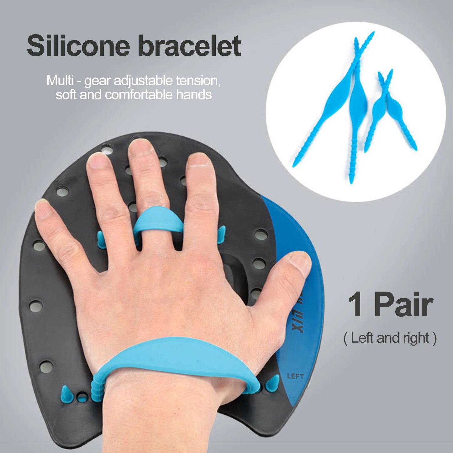 Professional Swim Training Hand Paddles Flat Paddles Pool Exercise Equipment, Unisex Swimming Hand Paddles for Men Women Kids