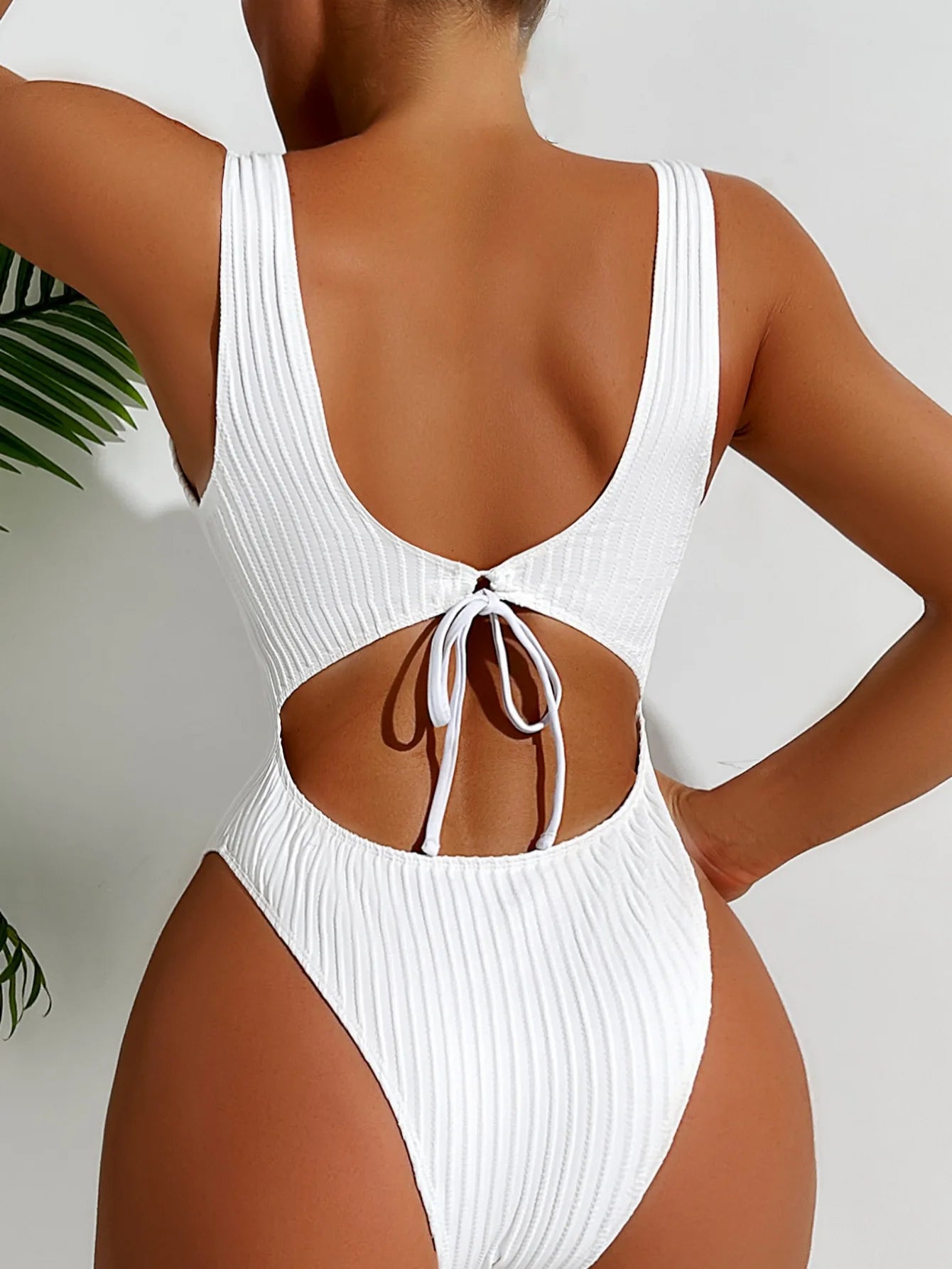 Striped One Piece Swimsuit Women Strappy Swimwear Female Solid Bathers Bathing Swimming Swim Suit Beachwear