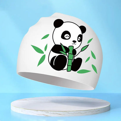 Lightweight Waterproof Children Swimming Cap Silicone Cartoon Kid Swimming Hat Protect Ears Animal Bathing Hats Cap Swimming Pool