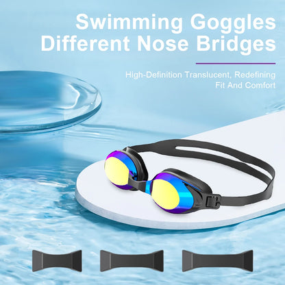 JSJM Swimming Goggles Adults Anti-fog UV Protection Lens Men Women Professional Silicone Adjustable Swimming Glasses Unisex