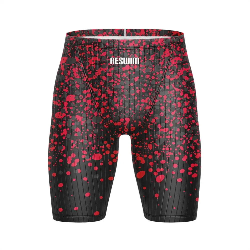 Summer Men's Pro Swim Jammer Athletic Practice Knee-Length Swimsuit Short Lycra Swimming Trunks Beach Tights Shorts Surf Pants
