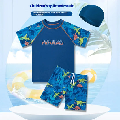 Children's Swimsuits, Men's Primary, Middle, Big Children, Boys, Students' Swimsuits, Baby Split Swimsuits, Swimming Caps