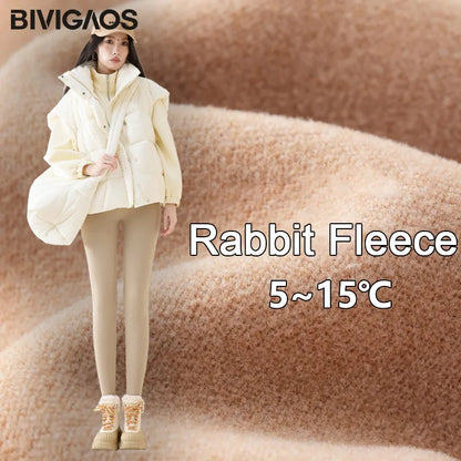 Winter High Waist Fleece Sharkskin Leggings Women Seamless Slim Tight-Fit Velvet Thickened Elastic Warm leggings