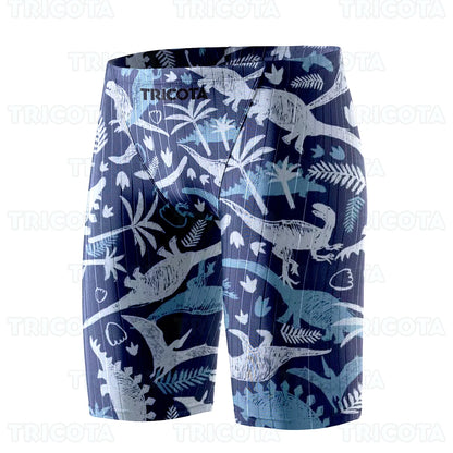 Summer Men Jammer Swimming Trunks Endurance Athletic Training Swim Shorts Outdoor Beach Quick Dry Tight  Jammers Surfing Trunks