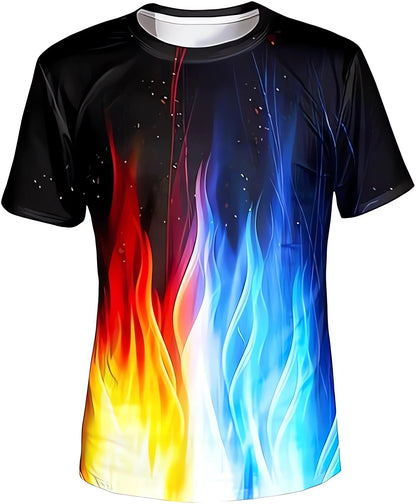 Neutral Color 3D Pattern T-shirt Sleeve with Round Neck Digital Design Suitable for Young People's Fashion and Trendy Comfort