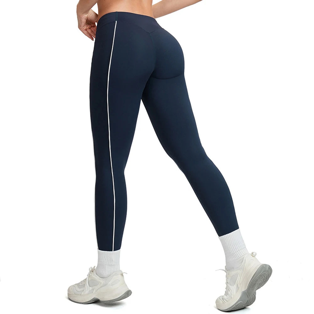 Women Yoga Leggings Gym Workout Trousers Running Sports Pants Female High Waist Push Up Training Pant Slim Fitness Yoga Leggings