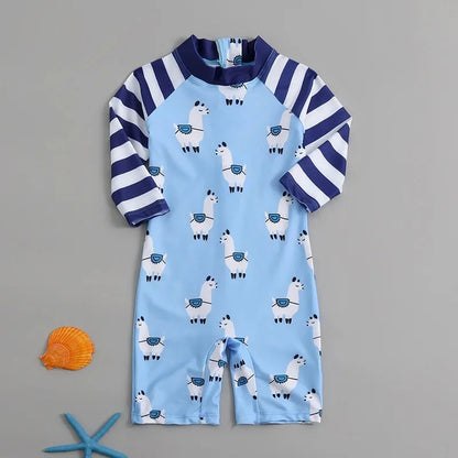 Children's One-Piece Swimsuit Quick-Drying Beachwear for Boys And Girls Baby Swimwear Sun Protection Hot Spring Swimming Costume