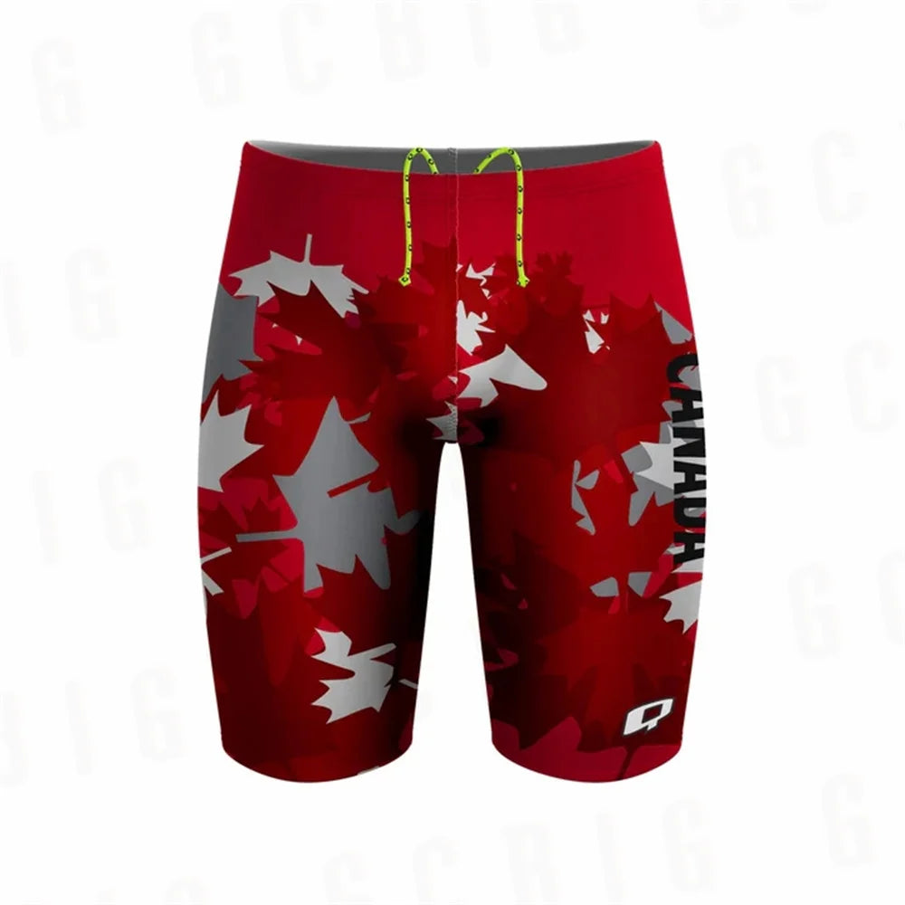 Summer Mens Beach Swimming Pants Swimwear Training Swim Shorts Trunks Swimsuits Boys Jammer Running Sports Surf Shorts Trunks