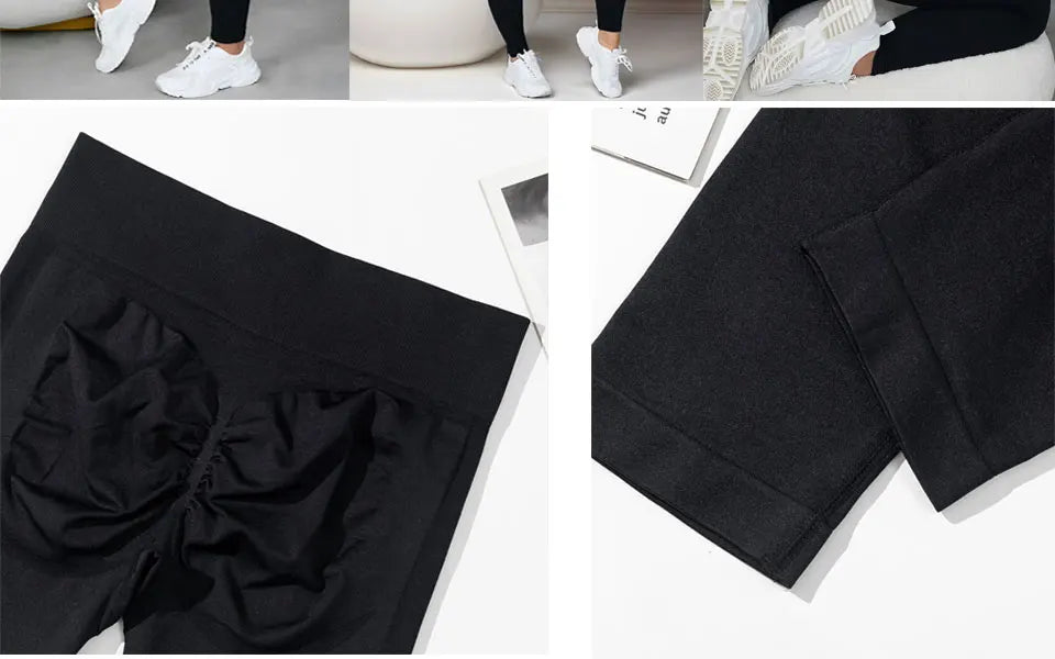 Plus Size Four-Way Stretch Hip-Covering High-Elastic Sports Yoga Fitness Women's High-Waisted Peach Butt Tight-Fitting Quick-Drying Slimming Look Seamless Pants