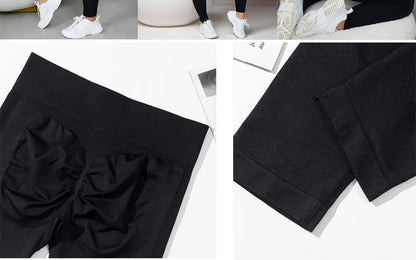 Plus Size Four-Way Stretch Hip-Covering High-Elastic Sports Yoga Fitness Women's High-Waisted Peach Butt Tight-Fitting Quick-Drying Slimming Look Seamless Pants