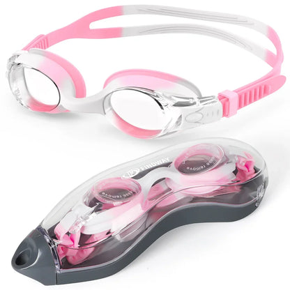 Findway Child Swimming Glasses Upgrade Waterproof Anti Fog UV  Professional Diving Swimming Glasses Eyewear Kids for Age 3-10