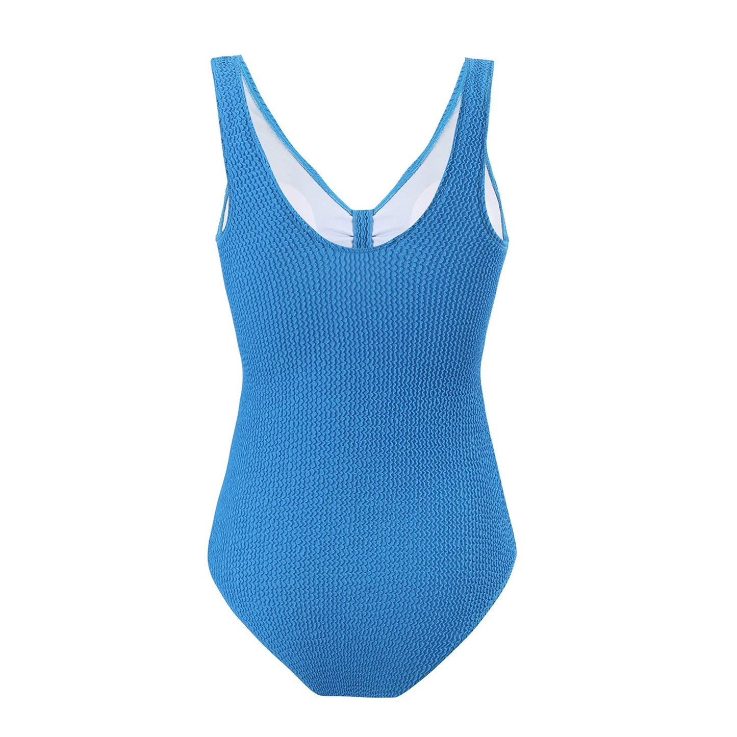 Womens One Piece Swimsuit Swim Leotard Sleeveless Low U Back Soft Cup Textured Monokini Bathing Suit for Beach Tropical Travel