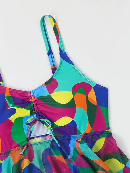 Tankini Set 2 Pieces Large Plus Size Swimsuit Women Swim Dress Swimwear Female Bathers Bathing Swimming Suit Beachwear