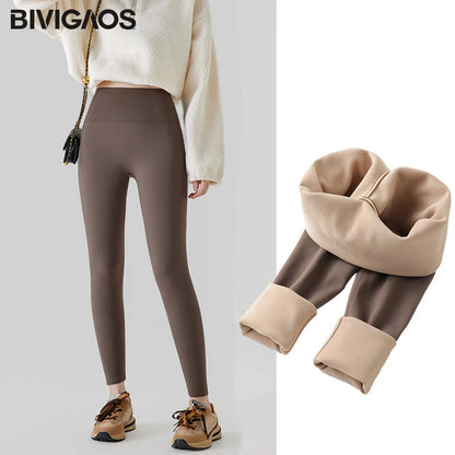 Autumn High Waist Seamless Rabbit Fleece Shark Leggings Women Winter Clothes Warm Leggings Slim Casual Leggings