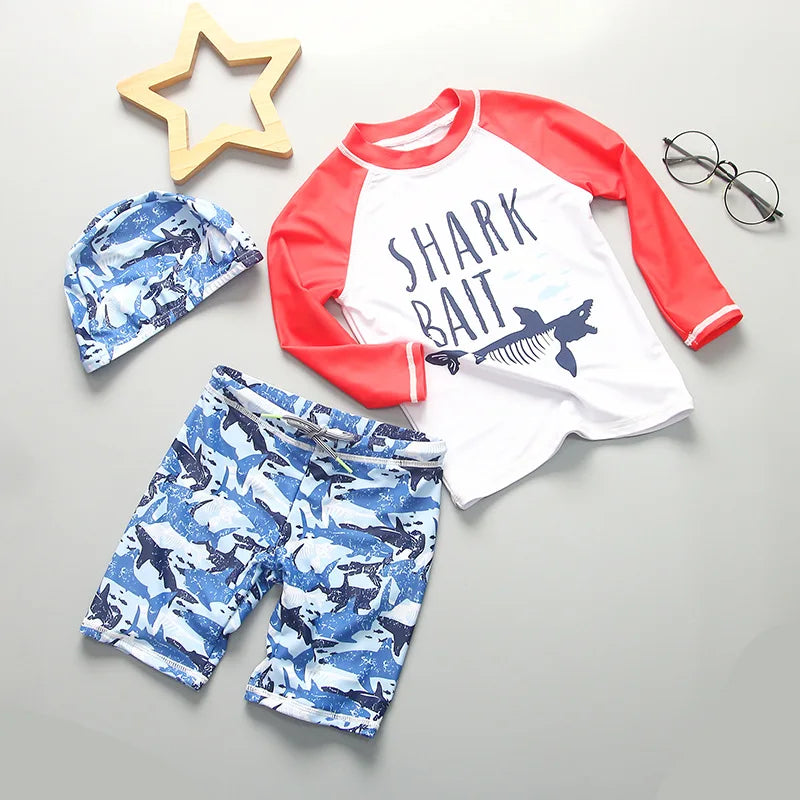 Kids Bathing Suits UV Protection Swimsuit Baby Boy Long Sleeve Swimwear for Children Swimming Suit Child Beach Pool Clothes