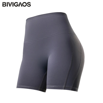 Summer Mini Yoga Shorts Women Back Waist Pocket Thin Feeling High Waist Peach Hip Sport Fitness Cycling Shorts