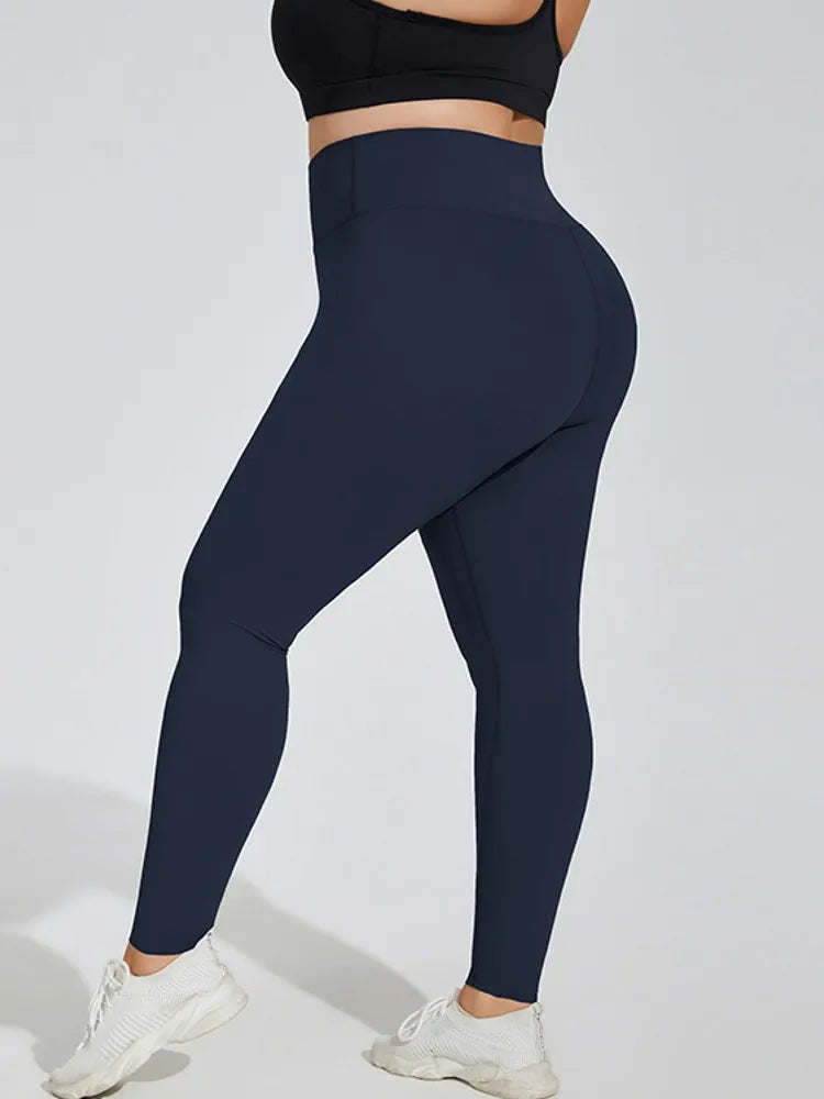 L-4XL Plus Size Sports Pants Lines Lifting Buttocks Sports Tight Pants Women High Waist Elastic Fitness Running Yoga Pants