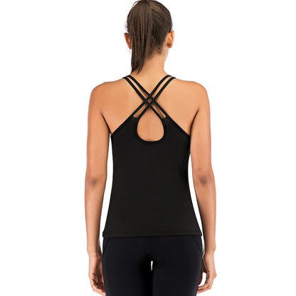 Women's Tank Workout Tops Sports Wear For Women Gym T-shirt Open Back Yoga Top Sport Blouses Woman Fitness Shirt Female Vest