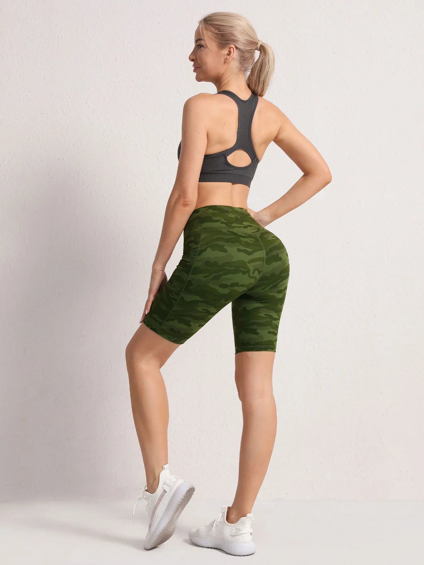 Camouflage Summer Shorts Women Activewear High Waist Pockets Running Outdoors Short Sport Pants Fashion Quick drying
