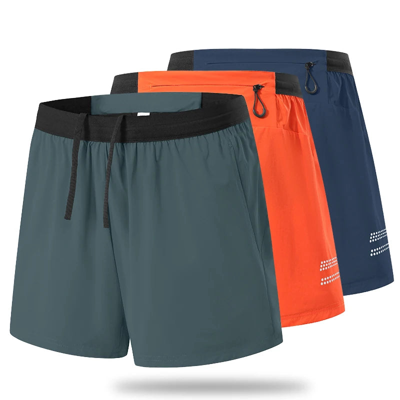 Double Layer Sport Fitness Shorts Men Quick Dry Breathable Exercise Training Running Basketall 2 In 1 Anti-Chafing Shorts