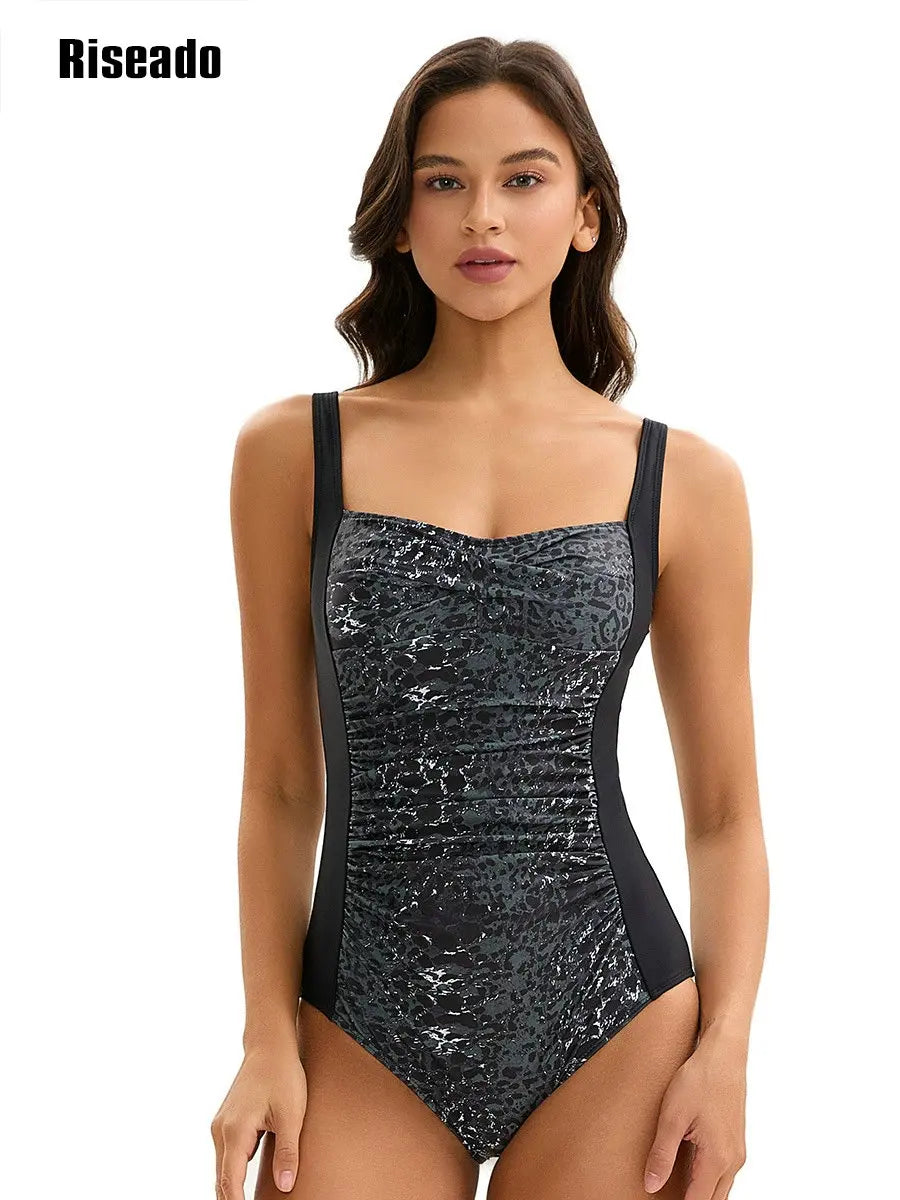 Swimsuit Female Leopard Printing1 Pieces Bathing Suit Monokini with Belly Slimming Tightening Bath Clothing