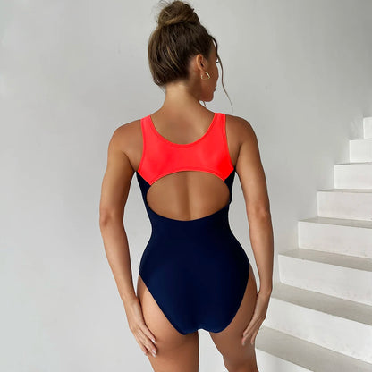 Sports One Piece Swimsuit Women Swimwear Professional Sport Bathing Suit Surfing Swimsuits Swimming Suit Backless Bikini