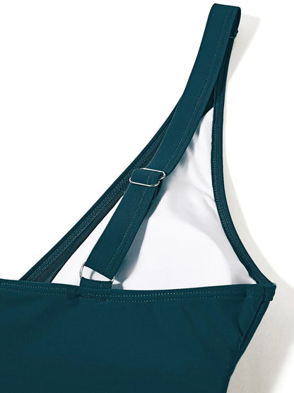 Mesh Panel Swimsuit One Piece High Cut Swimwear Women Solid Bathers Bathing Suit Female Backless Swimming Beachwear