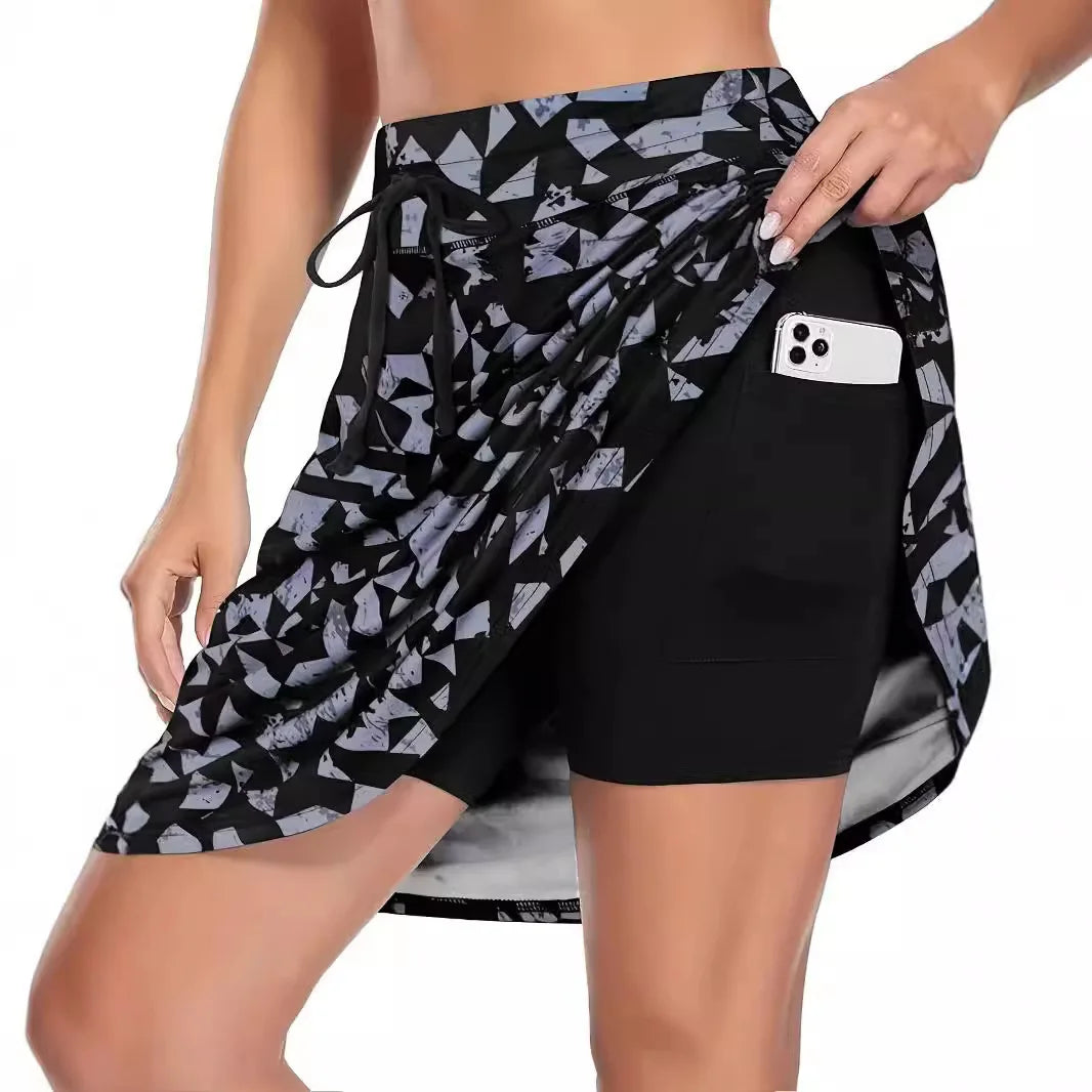 Women Skirts Skort Skirts Running Outdoors Sport Skirt Pockets Fitness Casual Shorts